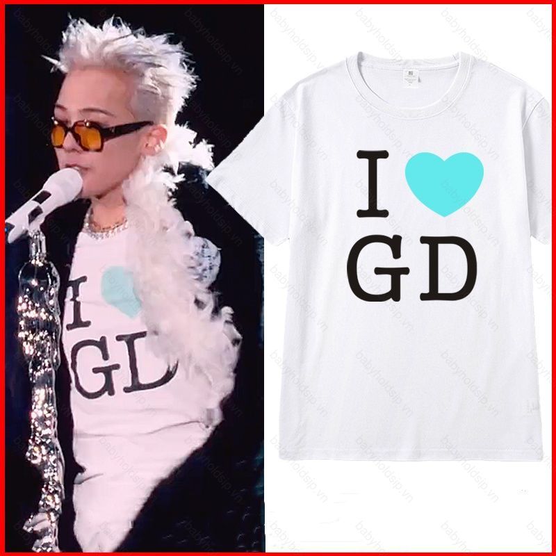 BS1 G-DRAGON 2025 tour du lịch thế giới I LOVE GD cùng phong cách Áo thun KPOP BIGBANG tay ngắn hàng đầu SB1