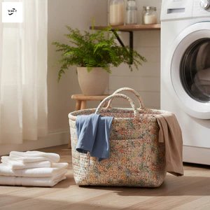 Giỏ đựng đồ giặt có thể gập lại bằng hoa có tay cầm Thùng đựng đồ nhẹ cho quần áo Khăn đồ chơi trong phòng ngủ Phòng tắm Ký túc xá