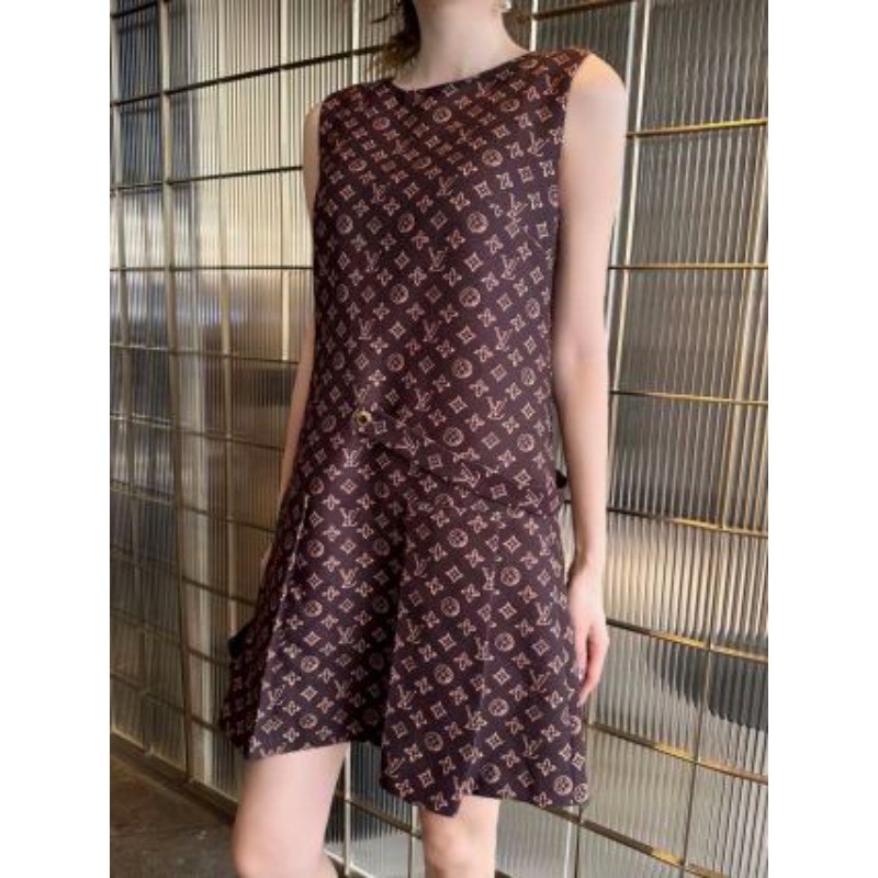 Váy dáng rộng Jacquard cổ tròn mới dành cho nữ