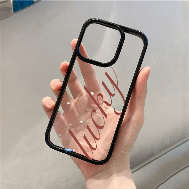 Ốp Lưng Cho Samsung A56 A35 A54 A06 A26 A55 A36 A05S A15 A16 A12 A52 A34 5G A32 Lucky Script Trong Suốt Mềm Chống Sốc