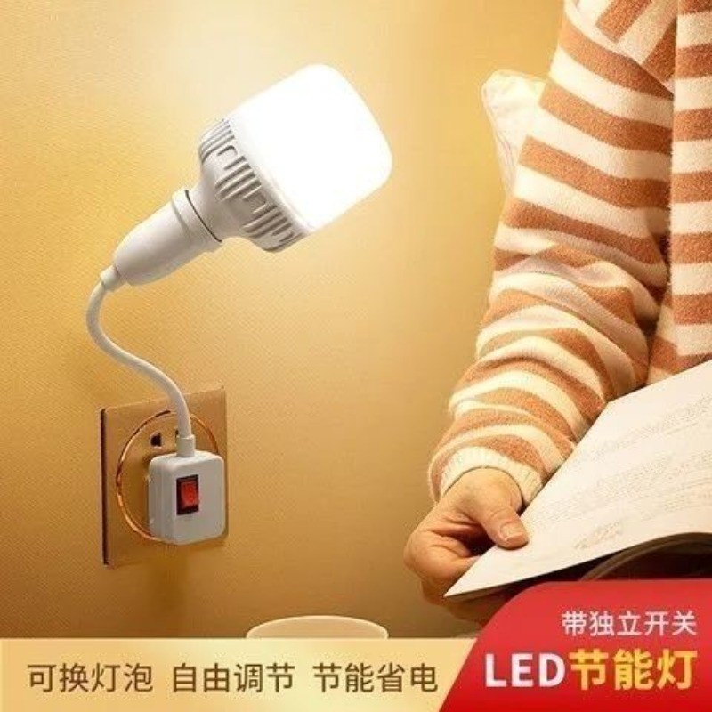 Bóng đèn LED siêu sáng, tiết kiệm năng lượng, đèn tường nhỏ cho phòng ngủ, kèm công tắc, ổ cắm Edison