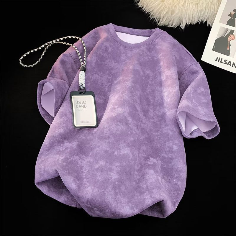 Áo thun ngắn tay tie-dye màu tím cho bé - Phù hợp trang phục hàng ngày