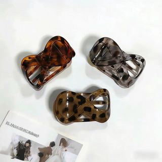 ✪Kẹp Tóc Acrylic Rùa Màu và In Họa Tiết Da Báo, Cá Mập - Phong Cách Sang Trọng