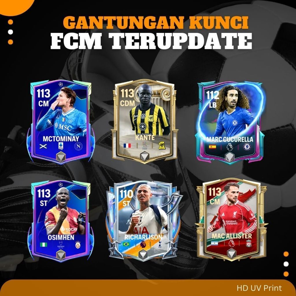 FC MOBILE GANTUNGAN KUNCI AKRILIK TEMA EVENT KARTU PEMAIN SEPAKBOLA FCM TERUPDATE HD QUALITY