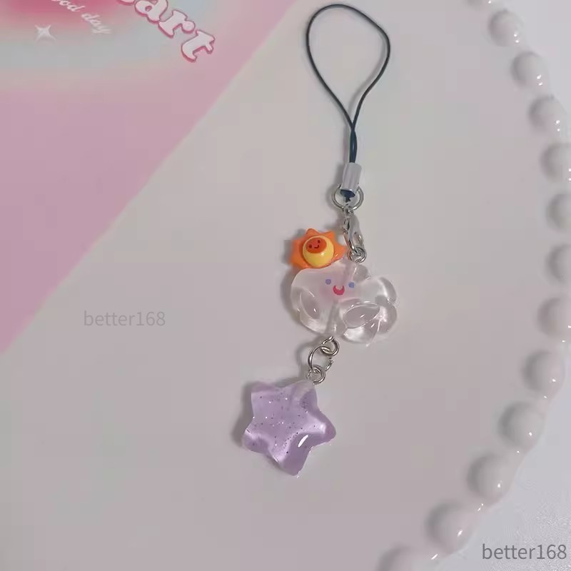 Dây đeo điện Thoại Biểu Cảm Dễ Thương Sao Mây Phụ Kiện Treo Túi Xách Cặp Học ô Dù