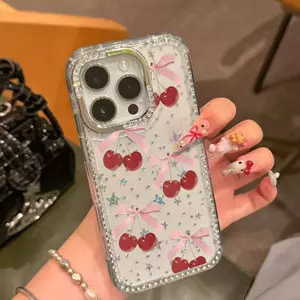 Mó quà bướm và anh đàoĐá kim flash phù hợp với vỏ điện thoại iPhone 17 Pro Max, nhẹ