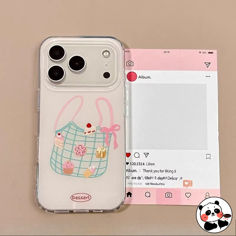 Ốp Điện Thoại Kem Dễ Thương Cho Realme 15 15X 14 13 12 11 Pro Lite Plus 15T 14T 14x 12 + 12x 11x 10 9 5G Speed SE 9i 4G 5G Vỏ Túi Mua Sắm Hoạt Hình Vỏ Ins Phong Cách