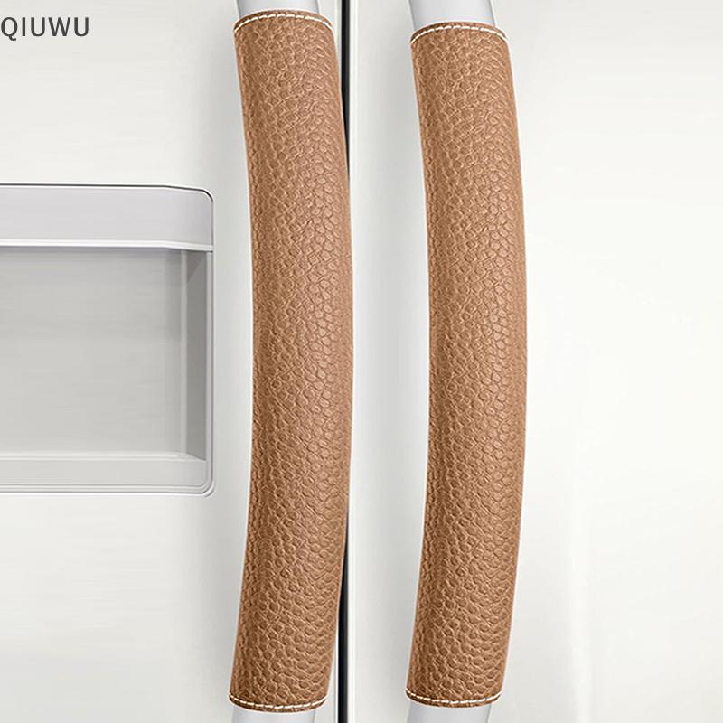 QIUWU 2 Chiếc Da PU Tủ Lạnh Tay Nắm Cửa Có Thể Điều Chỉnh Tủ Lạnh Tay Nắm Cửa Bao Thiết Bị Bảo Vệ Tay Cầm Bao Hộ Gia Đình.