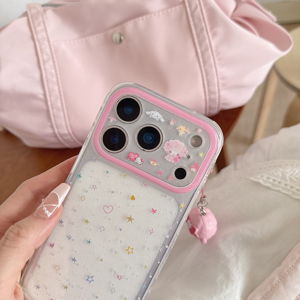 Ốp điện thoại hình mèo + vòng tay dễ thương cho IPhone 17 Pro Max 17 16 15 14 13 Vỏ điện thoại chống rung