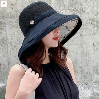 Mũ lưới nữ vành rộng chống UV, tiện lợi dùng cho thể thao và bãi biển