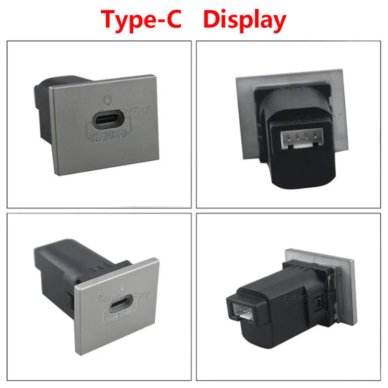 HL PD Type-C USB Ổ cắm sạc nhanh Bộ chuyển đổi sạc nhanh QC3.0 Công tắc ổ cắm điện cho Ford Focus 2 Mk2 2009 2010 2011