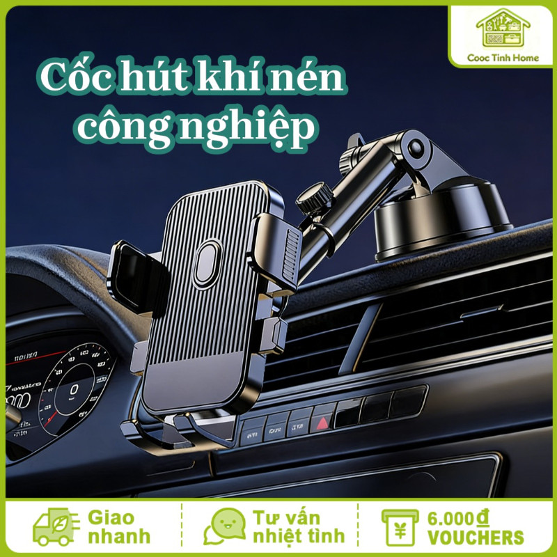 Giá Đỡ Điện Thoại Ô Tô Cao Cấp - 3in1 (Taplo/Kính/Cửa Gió), Xoay 360°, Lắp Đặt Chắc Chắn
