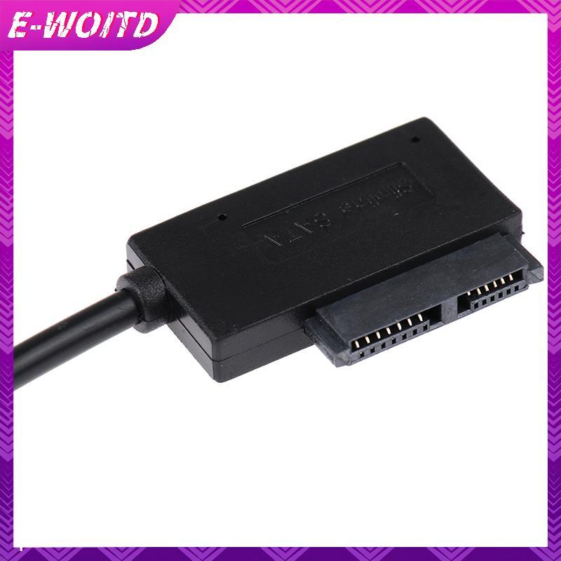 E-WOITD USB 2.0 sang Slimline SATA 7 + 6 13pin Laptop CD DVD Rom Cáp chuyển đổi ổ đĩa quang E-ÁY