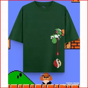 Áo Thun Mùa Hè Super Mario Galaxy Movie Yoshi Phong Cách Anime, Tay Ngắn