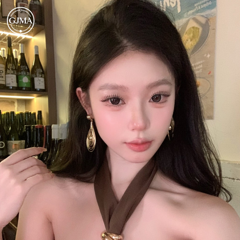 Bông tai giọt nước phóng đại, phụ kiện nữ cao cấp và thời trang