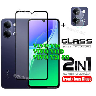 VIVO Y05 Y11D Y21 5G 4G 2026 Bảo vệ màn hình 2 trong 1 + Bảo vệ ống kính Vỏ toàn bộ Keo dán VIVOY05 VIVOY21 Kính cường lực bảo vệ phim có Camera bảo vệ Flim