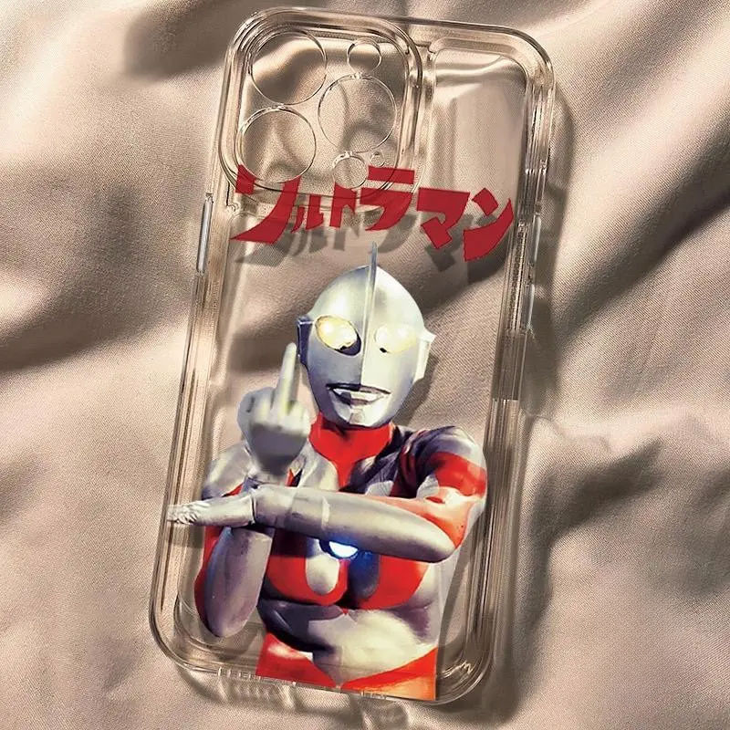 Ốp Ultraman Bla Trong Suốt Cặp Đôi Cho iPhone 11-17 Pro Max