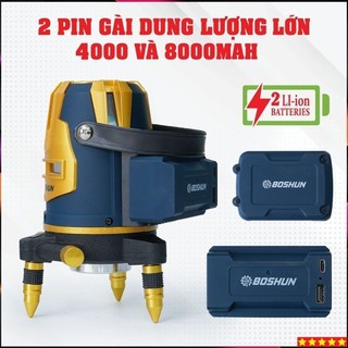 Máy cân bằng laser BOSHUN BS-LS05X, 5 tia xanh bóng LED siêu sáng, Có Bluetooth, Hàng chính hãng