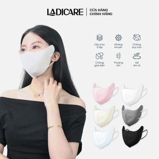Khẩu trang 9A LADICARE 5 lớp dày dặn thoáng khí, chống nắng, tia uv toàn diện, ôm trọn mặt, quai đeo mềm mại