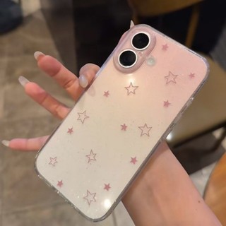 Dành Cho IPhone 17 16 15 14 13 12 11 Pro Max X XR XS Max 7 8 Plus Màu xanh bột gradient sao trường hợp điện thoại