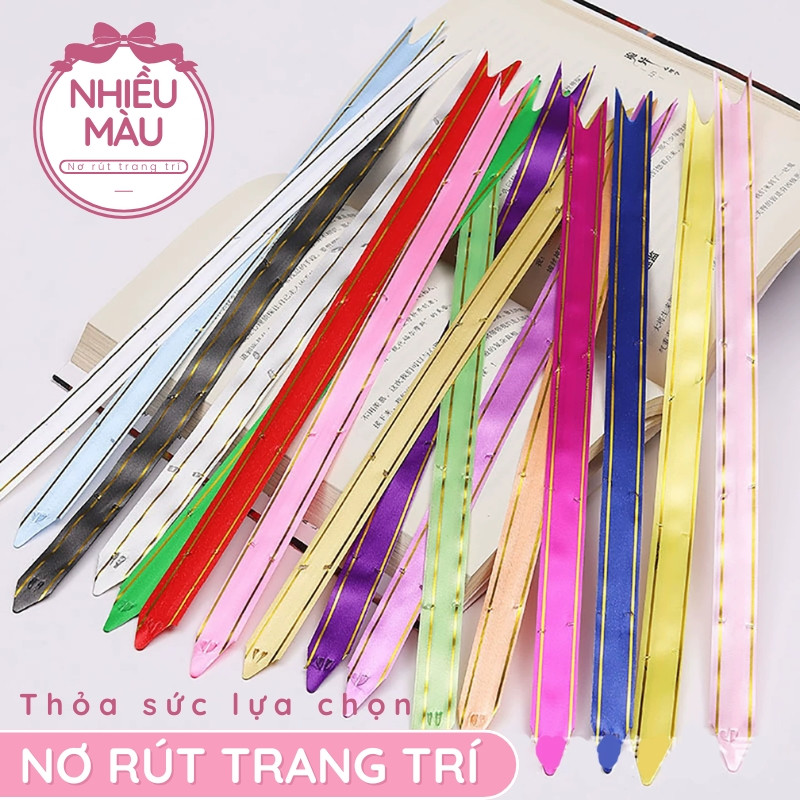 Nơ rút gói quà Combo 30 dây nơ đẹp, phụ kiện trang trí Tết Nguyên Đán, dùng cho decor  quà tặng, sự kiện