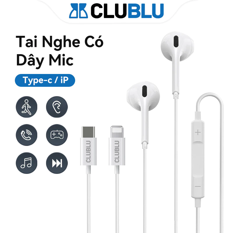 Tai nghe CLUBLU Light màu trắng