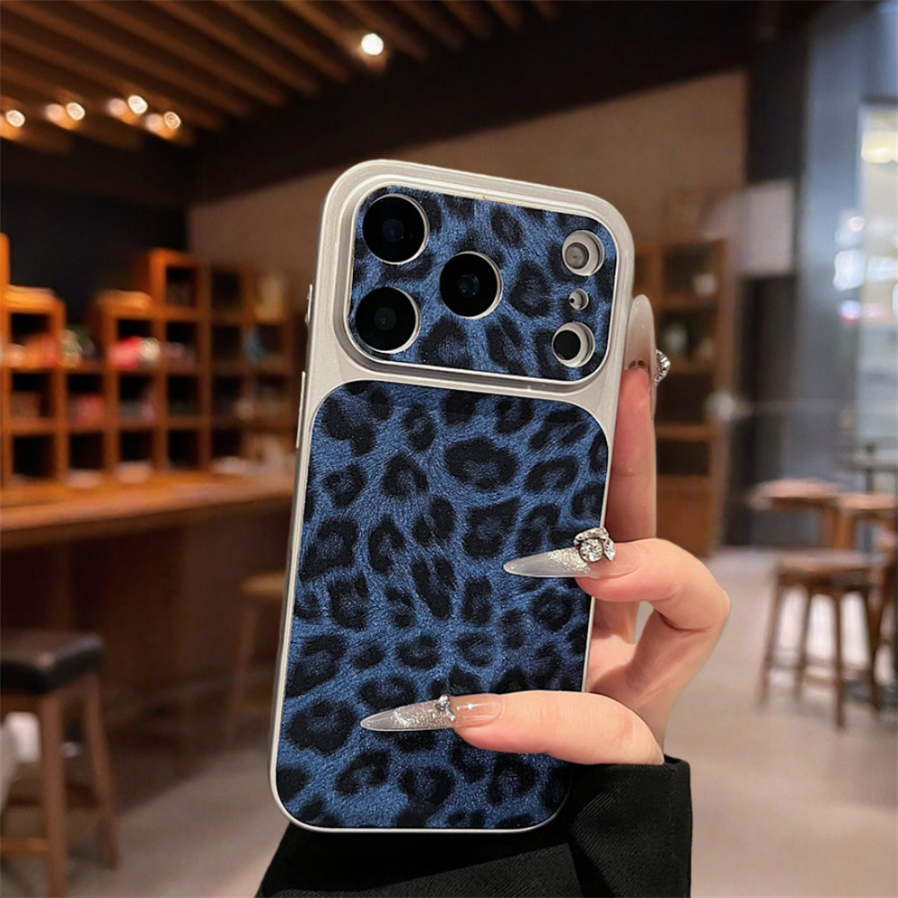 Ốp Điện Thoại In Hình Flash Da Báo Thời Trang Cho iPhone 17 Pro Max 13 14 15 16 Pro Max Bao Gồm Bảo Vệ Ống Kính Máy Ảnh Vỏ Mềm Vỏ Điện Thoại Vỏ Bảo Vệ
