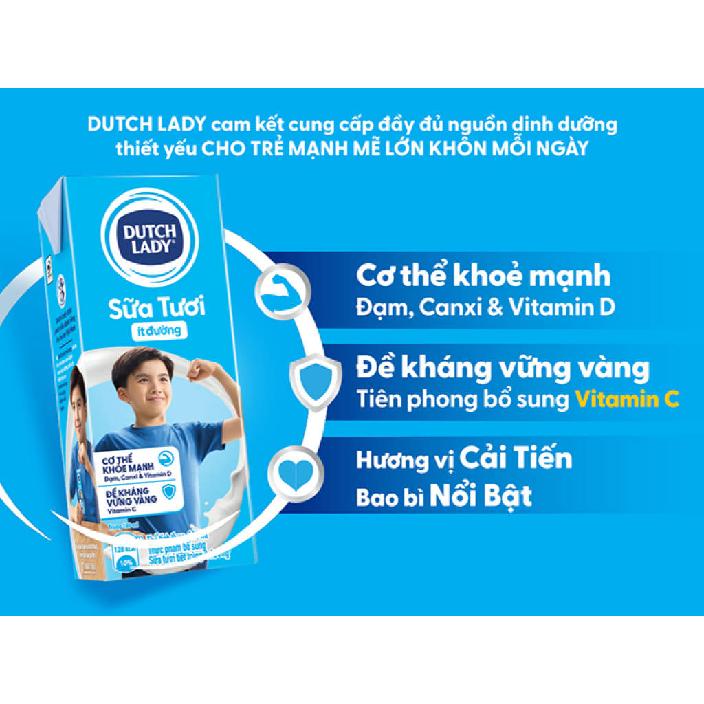 [Combo Giá Sỉ] Sữa Tươi Tiệt Trùng Dutch Lady Có Đường Và Không Đường Hộp 965ml Thơm Ngon Bổ Dưỡng