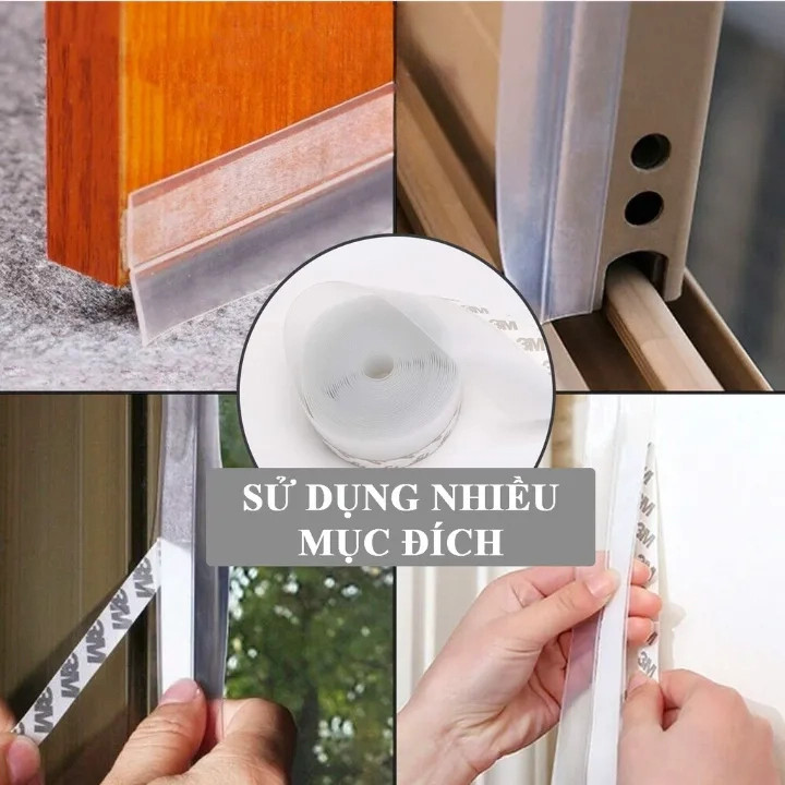 Ron chân cửa silicone chống bụi côn trùng Ron Chân Cửa, Cao Su, Ngăn Bụi, Ngăn Côn Trùng, Giảm Tiếng Ồn, Dán (Có Keo)
