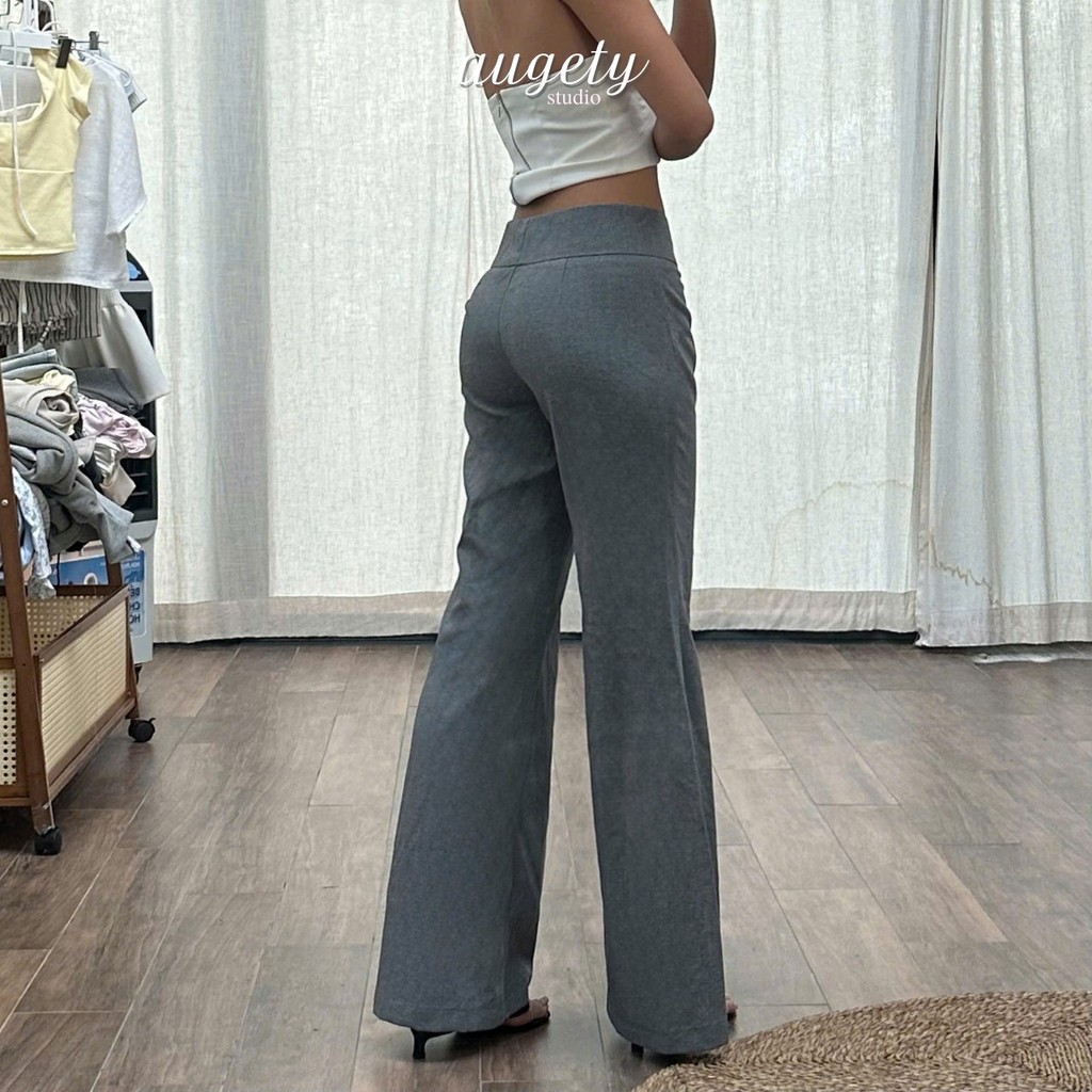 Quần Tây Dài Cạp Thấp Ống Loe Khoá Kéo Đứng Form Augety Studio, JAYCEE Flared Pants