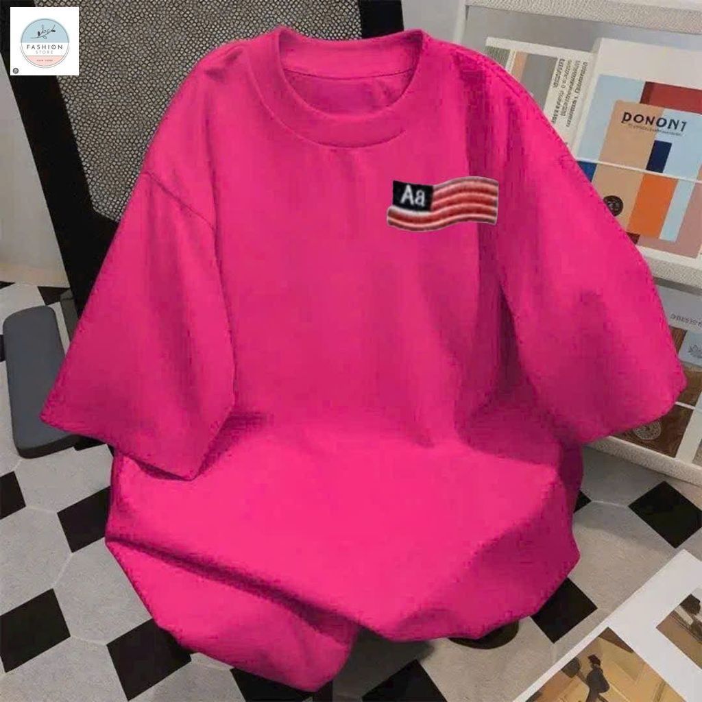 Áo phông unisex tay lỡ cotton su mát với Hình lá cờ Mỹ siêu hot,Trẻ trung -quanao94