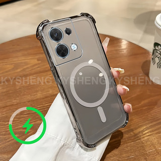 Thích hợp cho vỏ điện thoại REAMI 15C 4G 5G TPU sạc từ tính bốn góc chống rơi vỏ mềm trong suốt WBQ 000