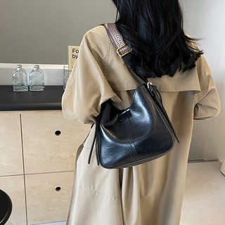 Túi Đeo Vai Đơn Nữ Túi Đeo Ngang Hợp Thời Trang Retro Phổ Biến Dây Đeo Rộng Túi Xô