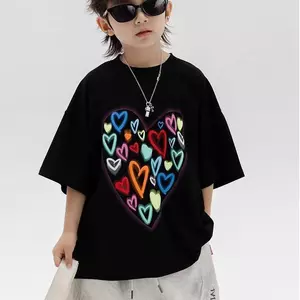 Tròn Tay Họa Tiết, Dễ Phối, Áo Thun Bé Trai, 100% Cotton, Thoáng Khí