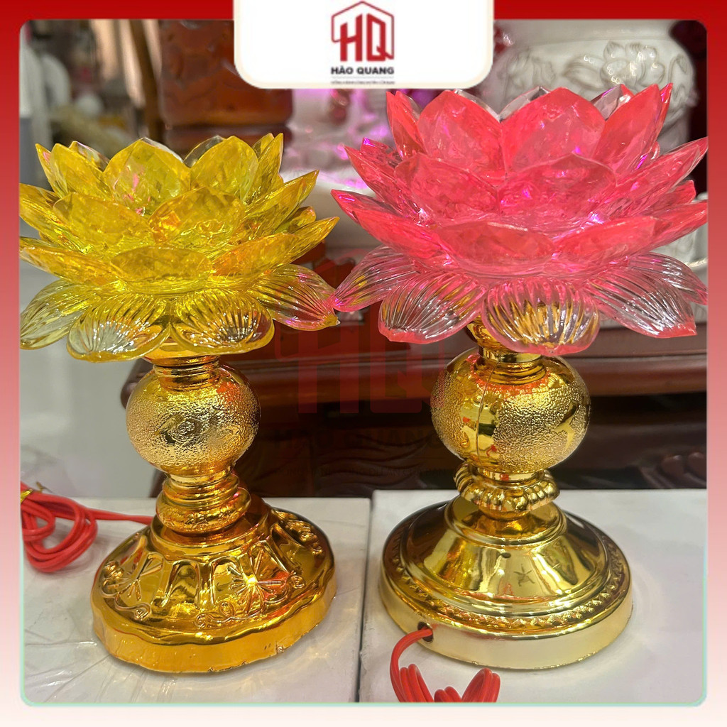 Đèn Hoa Sen Đổi Màu Cao Cấp – Đèn Thờ Phật, Đèn Bàn Thờ Gia Tiên Ánh Sáng LED Lung Linh
