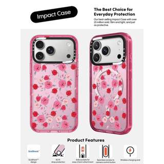CASECASE X Hồng Hồng Hồng Hồng Hồng Fizz Màu Trong Suốt Cứng Từ Hút Tác Động Dành Cho Apple IPhone 12 13 14 15 16 17 Pro Max Air Plus Có Hộp