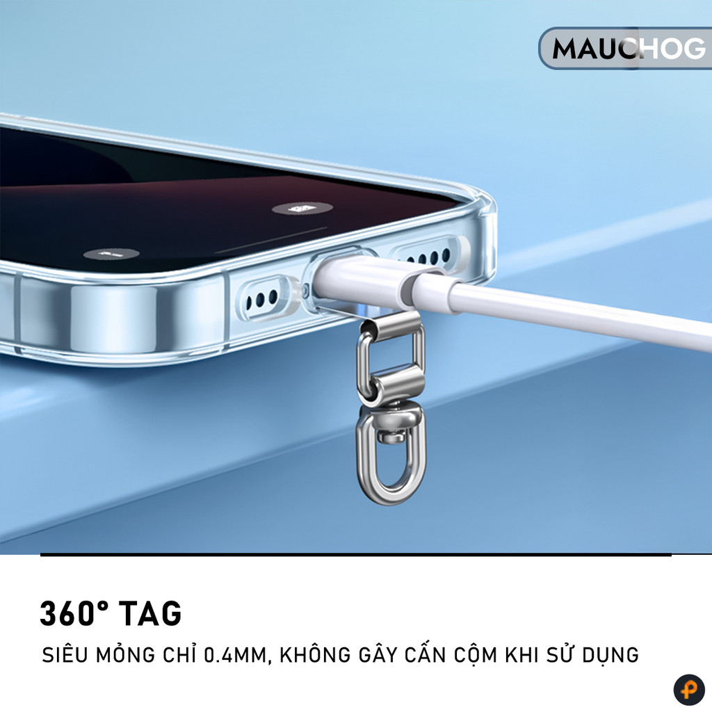 Tag Hợp Kim Mỏng Siêu Bền Xoay 360 Độ Cho Dây Đeo Điện Thoại