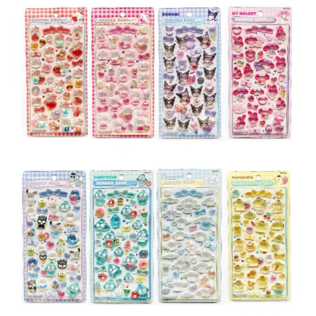 Sticker 3D Crystal Kawaii Sanrio | Kuromi My Melody Hello Kitty Cinnamoroll | DIY Trang Trí Vỏ Điện Thoại Ngọt Ngào