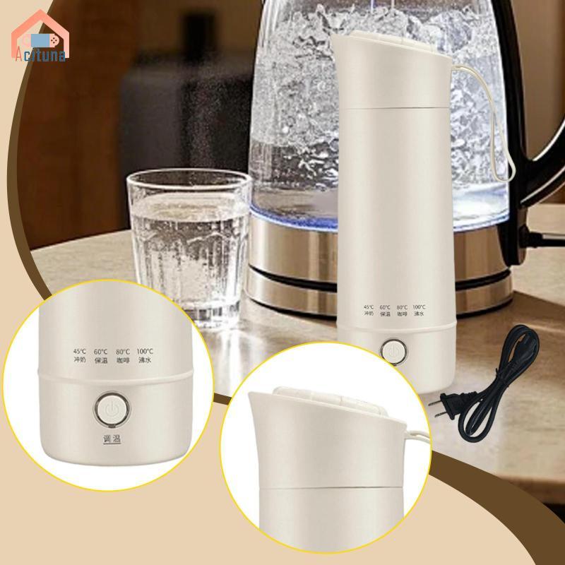 Acutuna Ấm Siêu Tốc Điện Di Động Làm Nóng Cốc Nước Ấm Trà Điện Ấm Siêu Tốc Du Lịch Bằng Thép Không Gỉ Ấm Đun Nóng Nhỏ Gọn Cốc Du Lịch Đèn Báo Thích Hợp Cho T