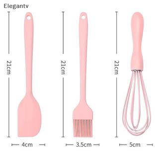 EGN 3 Cái / bộ Bộ Nướng Bánh Silicon Bánh Kem Thìa Cạp Nhà Bếp Hộ Gia Đình Đánh Trứng Thịt Nướng Dầu Bàn Chải Tiện Ích Đồ Dùng Nhà Bếp N