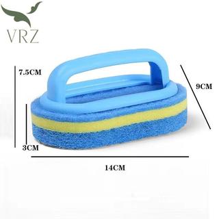 Bfvn Bàn chải làm sạch có tay cầm, xốp lau nhà bếp/phòng tắm, tẩy vết bẩn gạch bồn tắm HOT