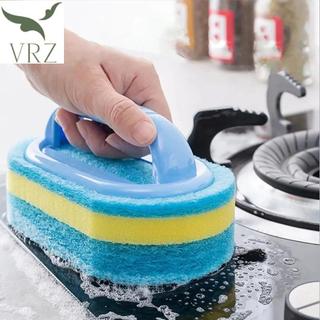 Bfvn Bàn chải làm sạch có tay cầm, xốp lau nhà bếp/phòng tắm, tẩy vết bẩn gạch bồn tắm HOT