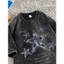 （24H SHIP）Áo thun rộng wash cũ ngắn tay - in ngôi sao gai cùng chữ tiếng Anh retro-vải cotton nặng thoáng khí dễ phối đồ