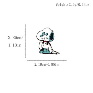 6 Cái / bộ Dễ Thương Snoopy Halloween Bí Ngô Kim Loại Giọt Dầu Quần Áo Túi Trang Trí Pin
