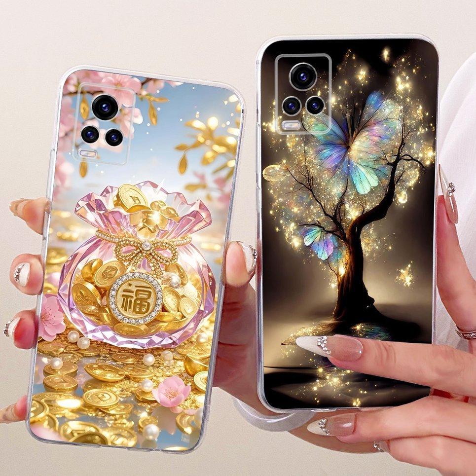 Dành Cho Vivo V20 SE V2022 V2023 V2024 Vivo Y70 Ốp Lưng Điện Thoại Rồng Trung Quốc Mèo Dễ Thương Họa Tiết Hoạt Hình Vỏ Mềm Trong Suốt Silicon