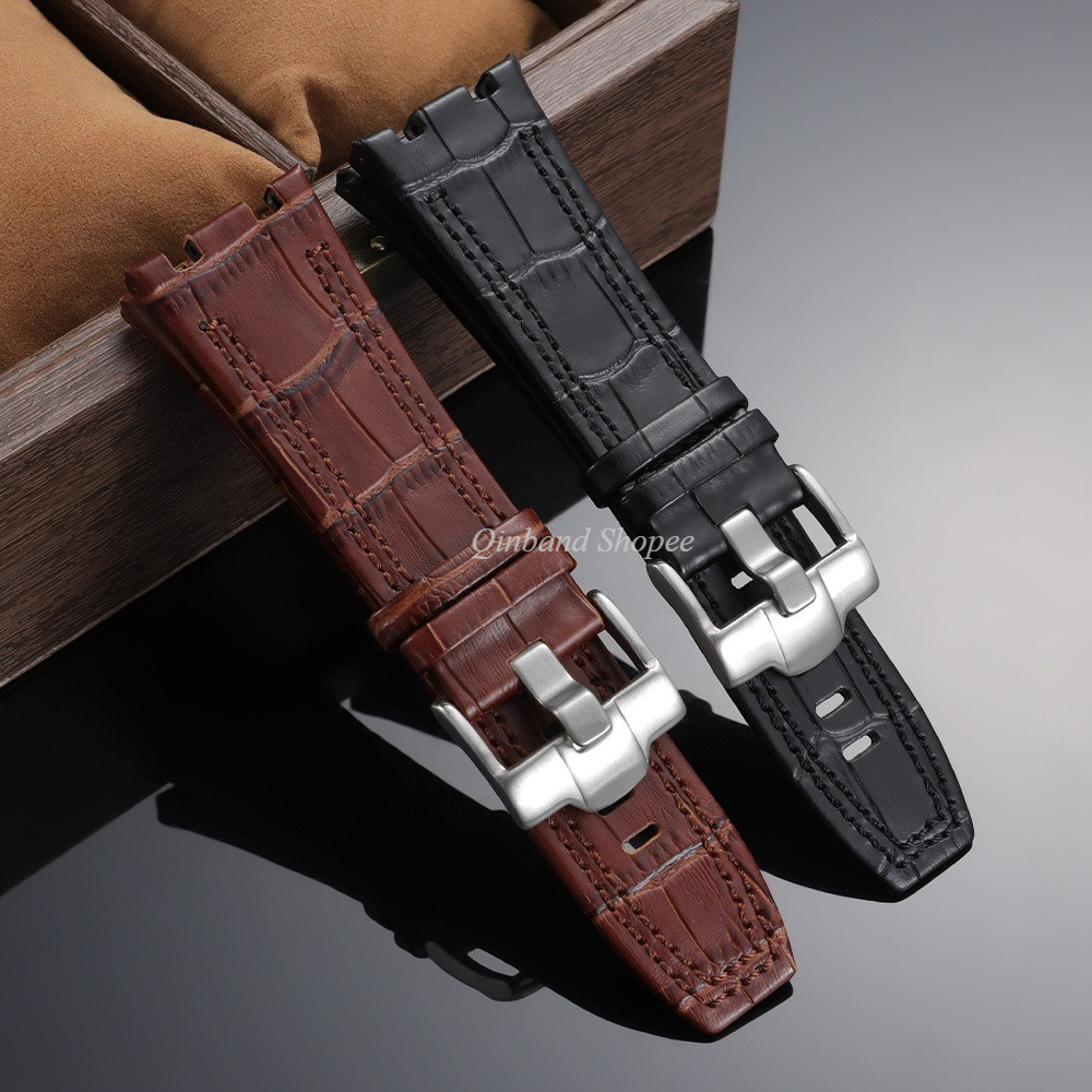Dây đeo đồng hồ bằng da 28mm cho AP Audemars Royal Oak Offshore Da thật Da bò Dây đeo đồng hồ thay thế cho nam nữ