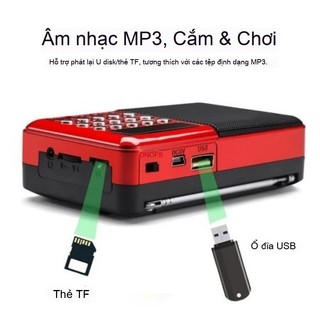Đài Radio FM Mini Kỹ Thuật Số Loa Di Động Hỗ USB Thẻ Nhớ Món Quà Giáng Sinh