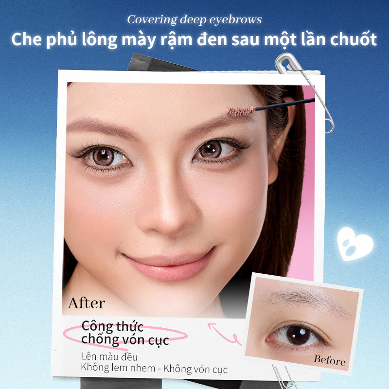 ROCKSWEET Mascara Lông Mày 2.0 – Họa Tiết Mờ Nhung Cho Lông Mày Trông Tự Nhiên, Chống Thấm Nước, Chống Mồ Hôi, Chống Nhòe. Một Cú Vuốt Mang Lại Màu Sắc Phong Phú, Thân Thiện Với Người Mới Bắt Đầu