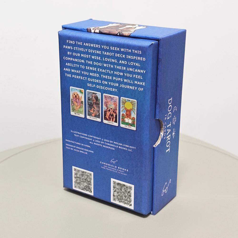 Bộ bài Tarot cho chó trong hộp cứng 78 chiếc Thẻ lấy cảm hứng từ người bạn đồng hành khôn ngoan in trên Cardstock hai nổi