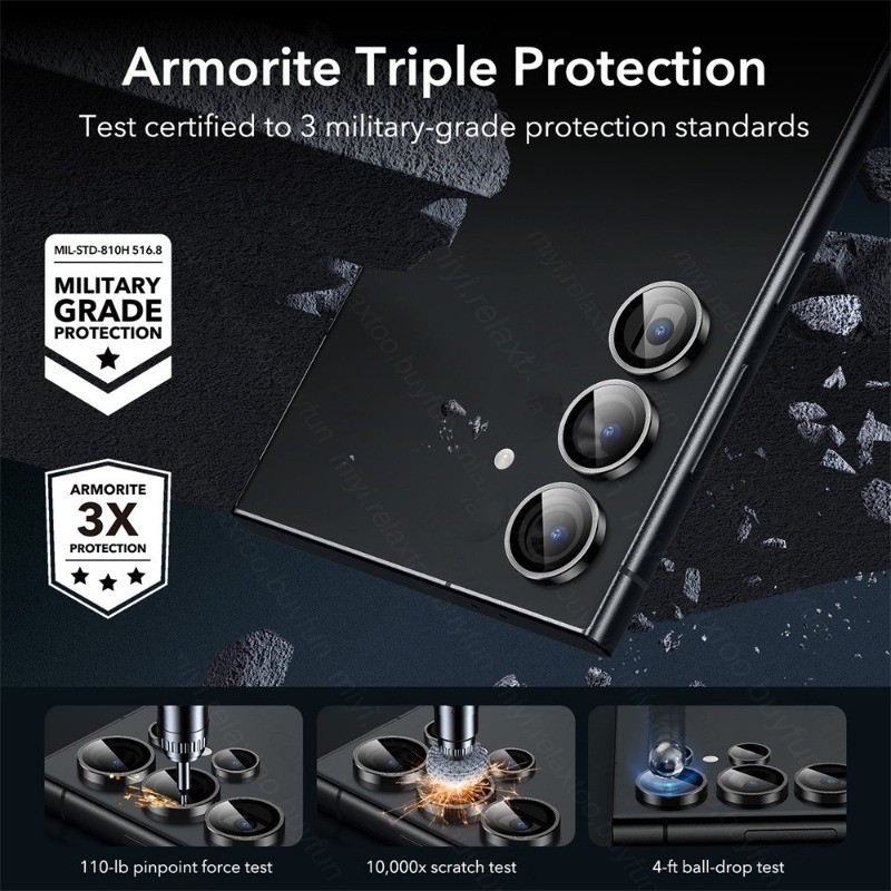 Dành Cho SamsungS25FE GalaxyS25FE Điện Thoại Camera Bảo Vệ Ống Kính Vòng Dành Cho Samsung Galaxy S25 FE Hợp Kim Nhôm Bảo Vệ Kính Cường Lực Ống Kính Phim